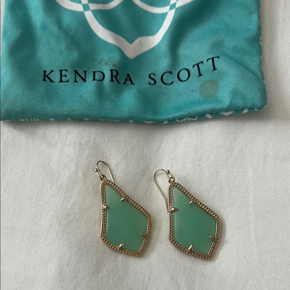 Kendra Scott Green and Gold Earrings